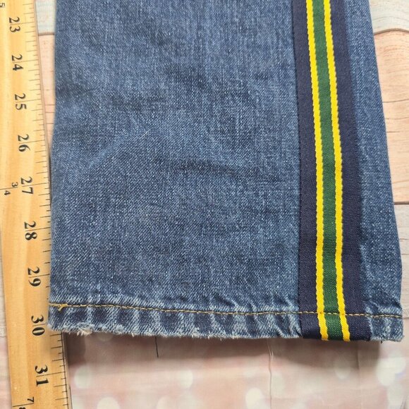Polo Ralph Lauren Varick Slim Straight Denim Jeans 33x30 Striped Accents Cotton - Picture 7 of 8